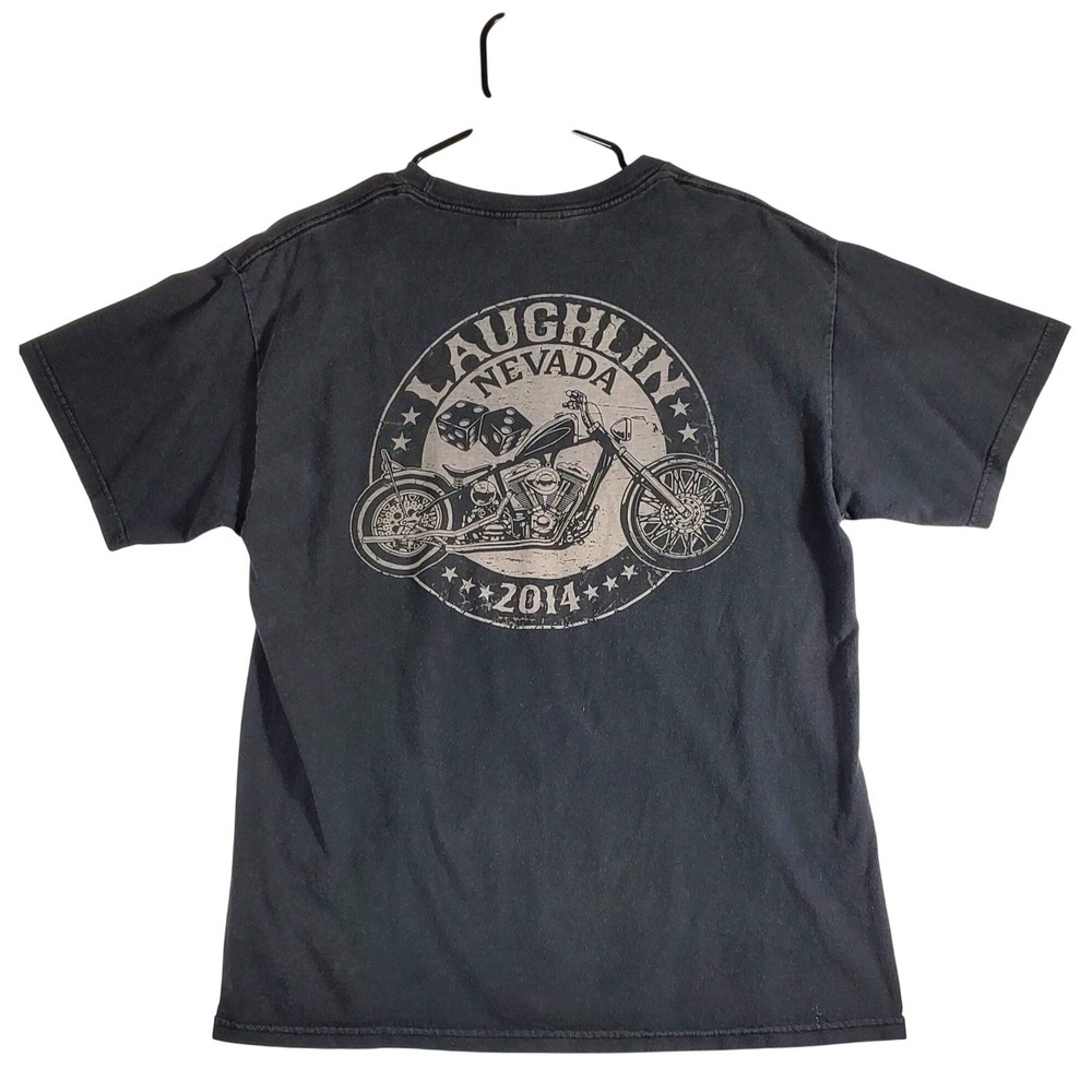 Hot Leathers Laughlin‎ Nevada 2014 Motorcycle Graphic T Shirt Men's Large